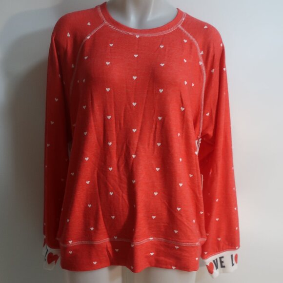 NWT Womens P. J Salvage Red, White Hearts Sweater XL - Picture 2 of 6